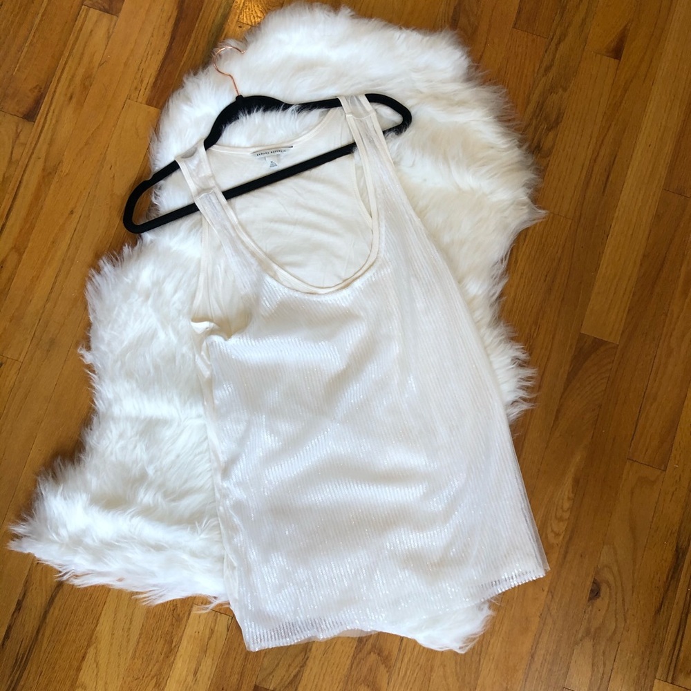 Slinky off white sequined BR tank top size XL